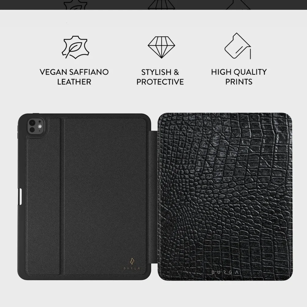 iPad Pro 13 Black Snake Skin Burga Case